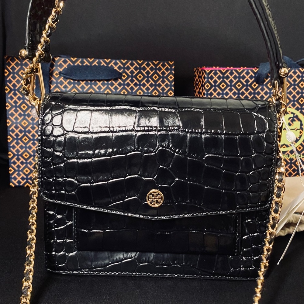 Tory Burch embossed double strap leather bag - Picture 16 of 16